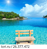 Sunshiny Ksamil beach, Albania. Стоковое фото, фотограф Юрий Брыкайло / Фотобанк Лори