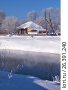 Altai russian country village Talitsa under winter snow on bank of river (2017 год). Стоковое фото, фотограф Сергей Пристяжнюк (Serg Zastavkin) / Фотобанк Лори