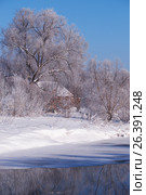 Altai russian country village Talitsa under winter snow on bank of river (2017 год). Стоковое фото, фотограф Сергей Пристяжнюк (Serg Zastavkin) / Фотобанк Лори