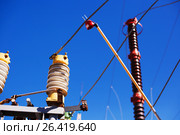 Electric equipment of power transformer substation (2017 год). Редакционное фото, фотограф Владимир Арсентьев / Фотобанк Лори