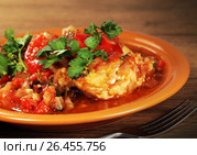 Food of ethnic cuisine of Georgia - Чахохбили. Стоковое фото, фотограф ElenArt / Фотобанк Лори