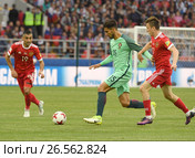 Кубок конфедераций FIFA 2017 в России. Матч Россия - Португалия. Андре Гомеш №15. Редакционное фото, фотограф Александр С. Курбатов / Фотобанк Лори