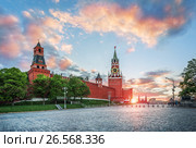Москва. Красная площадь. Башни Кремля. The towers of the Kremlin (2017 год). Стоковое фото, фотограф Baturina Yuliya / Фотобанк Лори