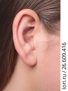 A young woman's ear very close-up. Стоковое фото, фотограф Tatjana Romanova / Фотобанк Лори