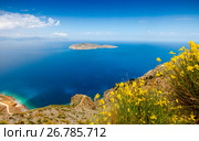 View of Mirabello Bay and Pseira Island, Sitia, Crete, Greece (2017 год). Стоковое фото, фотограф photoff / Фотобанк Лори