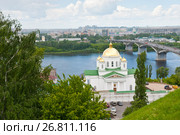 Вид на церковь Алексия, митрополита Московского. Благовещенский монастырь. Лето. Нижний Новгород. Россия (2017 год). Редакционное фото, фотограф E. O. / Фотобанк Лори