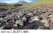 Река Их Сайр в урочище Цагдуулт в Монголии / Rapids and stones of small mountain river Ih Sair in natural boundary Tsagduult, Mongolia (2017 год). Стоковое видео, видеограф Сергей Пристяжнюк (Serg Zastavkin) / Фотобанк Лори