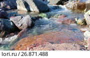 Река Их Сайр в урочище Цагдуулт в Монголии / Rapids and stones of small mountain river Ih Sair in natural boundary Tsagduult, Mongolia (2017 год). Стоковое видео, видеограф Сергей Пристяжнюк (Serg Zastavkin) / Фотобанк Лори