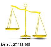 Balance scale over white background. Стоковая иллюстрация, иллюстратор Кирилл Черезов / Фотобанк Лори