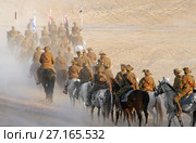 Реконструкция атаки на Беер Шеву силами Australian and New Zealand Army Corps (ANZAC) во время Первой мировой войны (2017 год). Редакционное фото, фотограф Irina Opachevsky / Фотобанк Лори