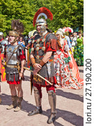 Центурион. Военно-исторический клуб Legio V Macedonica. Павловск. Санкт-Петербург (2015 год). Редакционное фото, фотограф Сергей Афанасьев / Фотобанк Лори