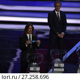 Финальная жеребьевка ЧМ по футболу ФИФА 2018 в России. Final Draw for the 2018 FIFA World Cup Russia. Легенда футбола Карлес Пуйоль Carles Puyol Saforcada (2017 год). Редакционное фото, фотограф Александр С. Курбатов / Фотобанк Лори