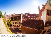Top view of Basel streets and ancient buildings. Стоковое фото, фотограф Сергей Новиков / Фотобанк Лори