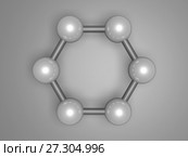 H-Graphene aromatic cluster, top view, 3d. Стоковая иллюстрация, иллюстратор EugeneSergeev / Фотобанк Лори