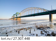 Краснофлотский мост в Архангельске. Россия, Архангельск (2017 год). Стоковое фото, фотограф Яковлев Сергей / Фотобанк Лори