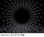 Inside single-walled zigzag carbon nanotube. Стоковая иллюстрация, иллюстратор EugeneSergeev / Фотобанк Лори