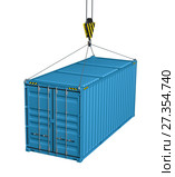 Service delivery - cargo container hoisted by hook. Стоковая иллюстрация, иллюстратор Кирилл Черезов / Фотобанк Лори