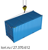 Service delivery - cargo container hoisted by hook. Стоковая иллюстрация, иллюстратор Кирилл Черезов / Фотобанк Лори