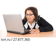 Senior woman with laptop. Стоковое фото, фотограф Luis Louro / PantherMedia / Фотобанк Лори
