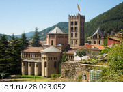 Monastery of Santa Maria in town of Ripoll, Spain (2017 год). Стоковое фото, фотограф Яков Филимонов / Фотобанк Лори
