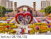 Парк цветов в Дубае (Dubai Miracle Garden). Объединённые Арабские Эмираты (2014 год). Редакционное фото, фотограф Сергей Афанасьев / Фотобанк Лори