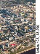 Top view the city of Nizhnevartovsk in spring. Стоковое фото, фотограф Владимир Мельников / Фотобанк Лори
