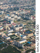 Top view the city of Nizhnevartovsk in spring. Стоковое фото, фотограф Владимир Мельников / Фотобанк Лори