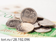 Russian rubles, coins and bills. Стоковое фото, фотограф Алексей Букреев / Фотобанк Лори