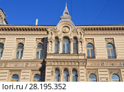 Санкт-Петербург, улица Пестеля, дом 14. Дом Косиковского - доходный дом А. М. Тупикова. Фрагмент в солнечный день (2018 год). Стоковое фото, фотограф Овчинникова Ирина / Фотобанк Лори