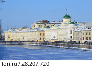 Санкт-Петербург, набережная реки Фонтнки зимой в ясный морозный день (2018 год). Стоковое фото, фотограф Овчинникова Ирина / Фотобанк Лори