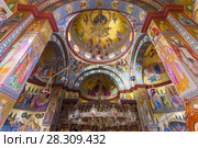 Interior of the Greek Orthodox Church of the Twelve Apostles in Capernaum by the Sea of Galilee, Lake Tiberias, Israel. Стоковое фото, агентство BE&W Photo / Фотобанк Лори
