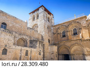 The Church of the Holy Sepulchre also called the Basilica of the Holy Sepulchre in old city Jerusalem, Israel. Стоковое фото, агентство BE&W Photo / Фотобанк Лори