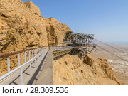Cable Car station at the Masada fortress in Judaean Desert in Israel. Стоковое фото, агентство BE&W Photo / Фотобанк Лори