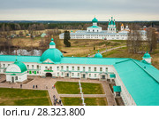 Александро-Свирский монастырь. Вид с колокольни. Весна. Пасхальная неделя. Редакционное фото, фотограф Сергей Цепек / Фотобанк Лори