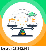 concept of private trade balanced weights. Стоковая иллюстрация, иллюстратор Седых Алена / Фотобанк Лори