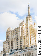 Сталинская высотка на Кудринской площади. Фрагмент (2011 год). Стоковое фото, фотограф Алёшина Оксана / Фотобанк Лори