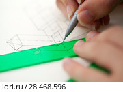 Technical drawing exercise. Стоковое фото, фотограф Tamara Kulikova / Фотобанк Лори