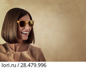 Portrait of beautiful smiling young woman wearing sunglasses. Стоковое фото, фотограф Kirill Kedrinskiy / Ingram Publishing / Фотобанк Лори