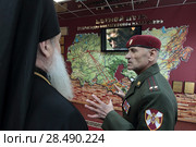 Визит епископа Серпуховского Романа в Софринскую бригаду особого назначения (2018 год). Редакционное фото, фотограф Дмитрий Неумоин / Фотобанк Лори