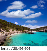 Cala Mitjana y Mitjaneta in Menorca Ciutadella at Balearic Islands. Стоковое фото, фотограф Tono Balaguer / Ingram Publishing / Фотобанк Лори
