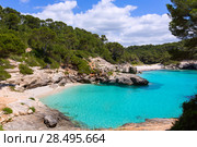 Cala Mitjana y Mitjaneta in Menorca Ciutadella at Balearic Islands. Стоковое фото, фотограф Tono Balaguer / Ingram Publishing / Фотобанк Лори