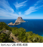 Ibiza Es Vedra and Vedranell from Torre des Savinar Sant Josep in Balearic Islands. Стоковое фото, фотограф Tono Balaguer / Ingram Publishing / Фотобанк Лори