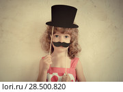 Hipster funny kid. Trendy fashion concept. Стоковое фото, фотограф Igor Yaruta / Ingram Publishing / Фотобанк Лори
