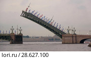 Развод Троицкого моста белой ночью (таймлапс). Санкт-Петербург (2018 год). Редакционное видео, видеограф Виктор Карасев / Фотобанк Лори