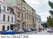 Вид на особняк Н. А. Терентьева. Петровский переулок. Москва (2018 год). Редакционное фото, фотограф E. O. / Фотобанк Лори