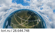 Bridge and nature in Riga city, Latvia 360 VR Drone picture for Virtual reality, Panorama. Стоковое фото, фотограф Aleksejs Bergmanis / Фотобанк Лори