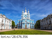 Смольный Воскресения Христова собор в Санкт-Петербурге, Россия (2018 год). Стоковое фото, фотограф Наталья Волкова / Фотобанк Лори