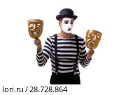 Mime with masks isolated on white background. Стоковое фото, фотограф Elnur / Фотобанк Лори