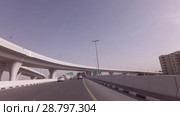 Modern road junctions in Dubai stock footage video (2018 год). Редакционное видео, видеограф Юлия Машкова / Фотобанк Лори