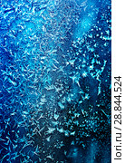Frosty pattern on winter window. Стоковое фото, фотограф ElenArt / Фотобанк Лори